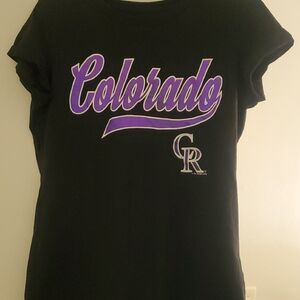Black T-Shirt with Purple 'Colorado' Print